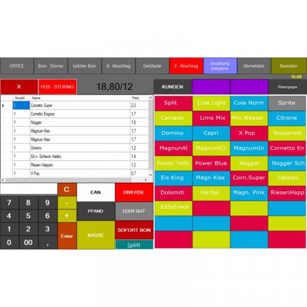 12" Kasse für Handel (generalüberholt): VOLL KOMPLETT, ExpressKasse Handel inkl. TSE
