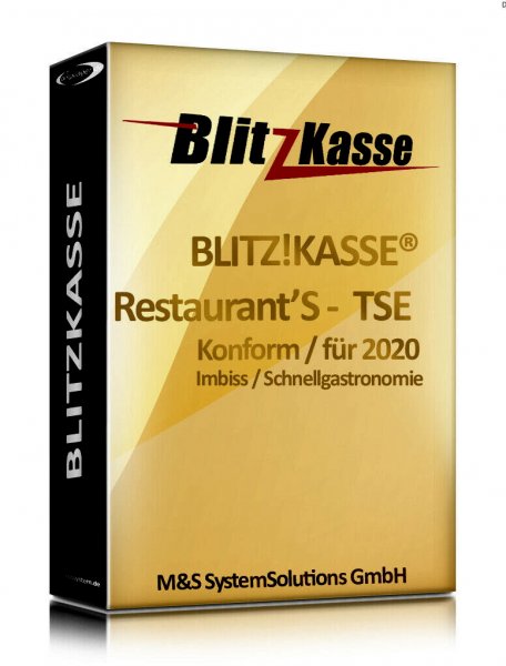 Kassensoftware BlitzKasse Restaurant S (25 Tische) für Gastronomie ver. 2.0